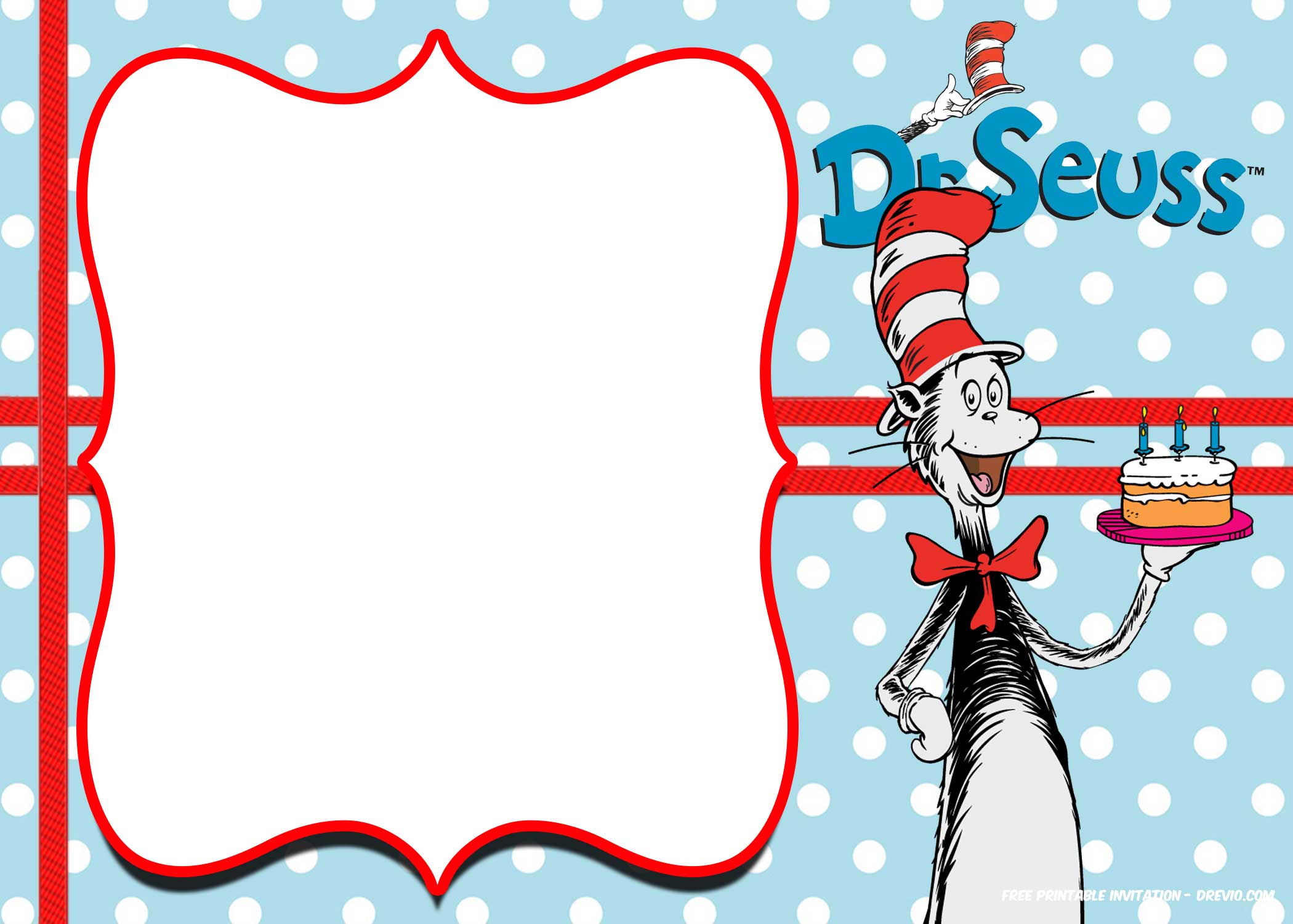 Free dr.Seuss Invitation Templates – Printable  FREE Printable With Regard To Dr Seuss Birthday Card Template