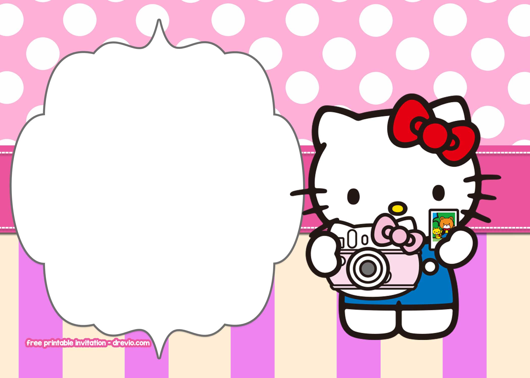 Free Hello Kitty Birthday Invitation Template FREE PRINTABLE TEMPLATES