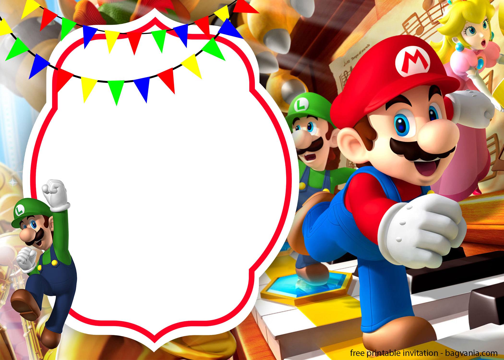 Mario Invitation Template Free