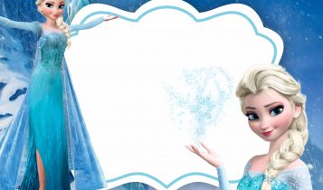 Free Frozen Invitation Templates With Elsa and White Photo Frame