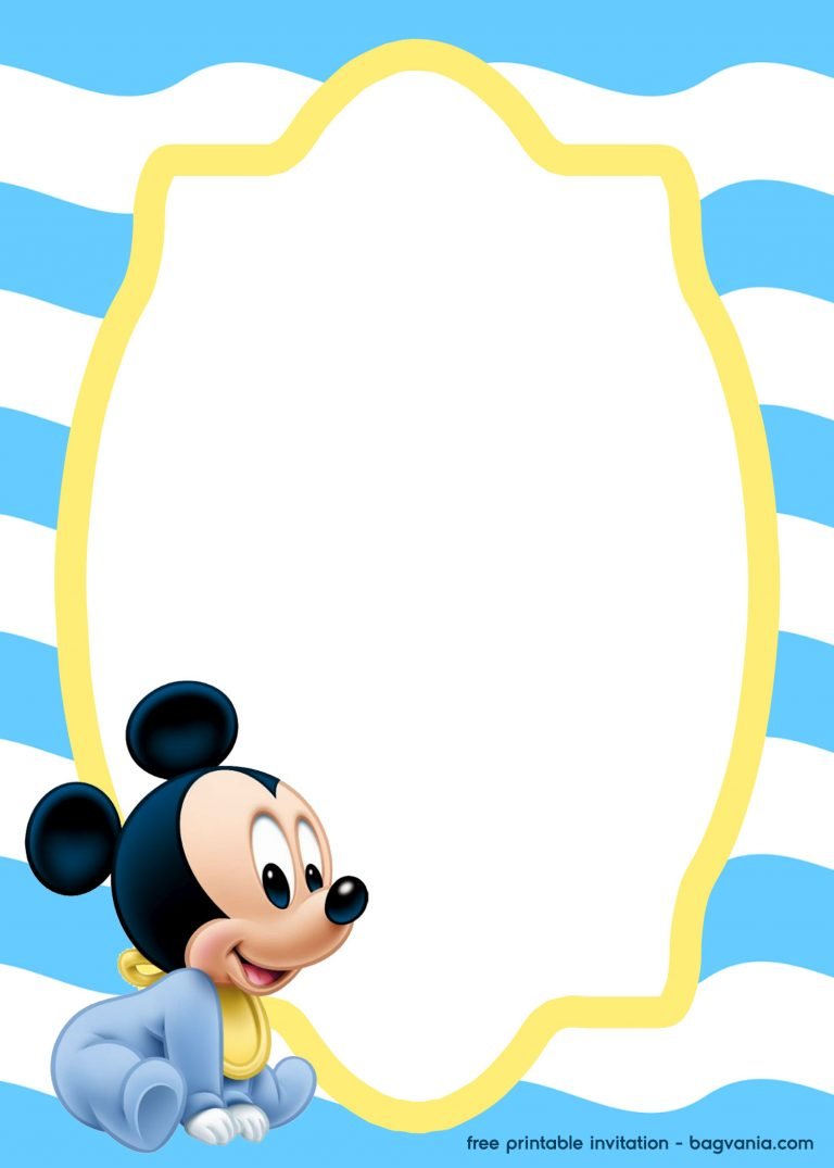 FREE Mickey Mouse Baby invitation template | FREE Printable Birthday ...