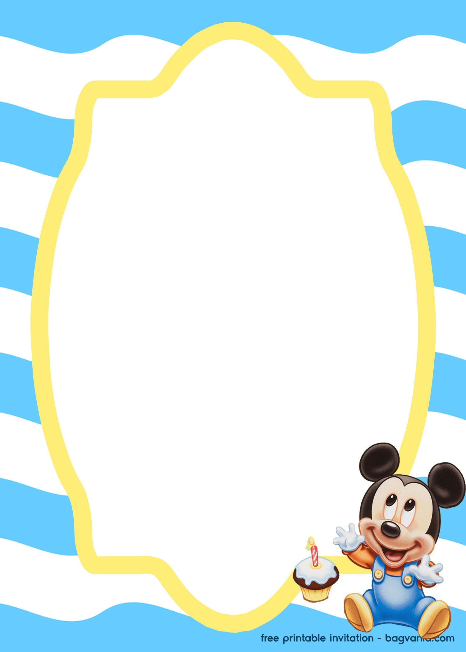 FREE Mickey Mouse Baby invitation template FREE Printable Birthday