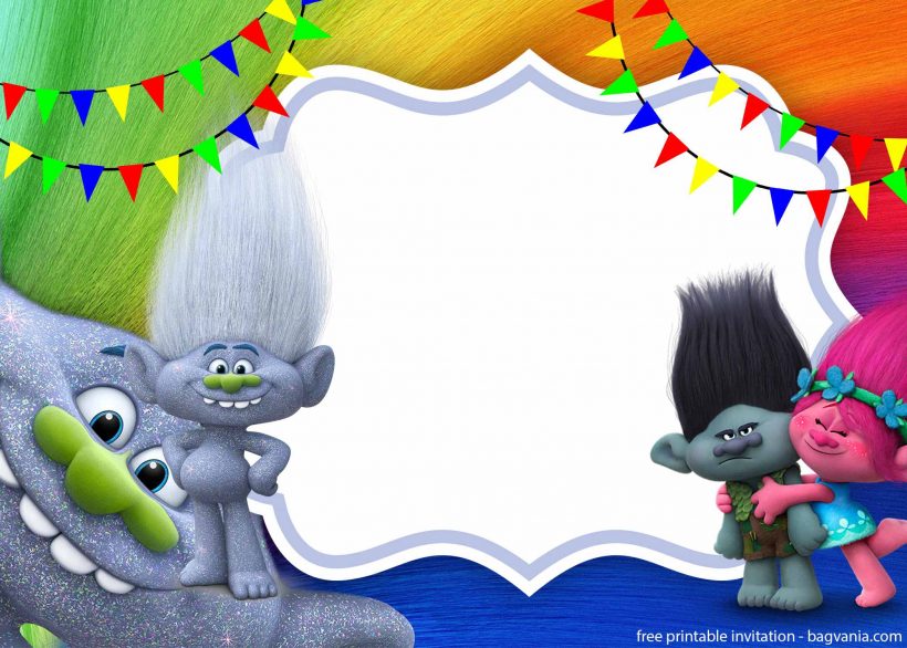 Free Download Trolls Invitation Template | FREE Printable Birthday ...