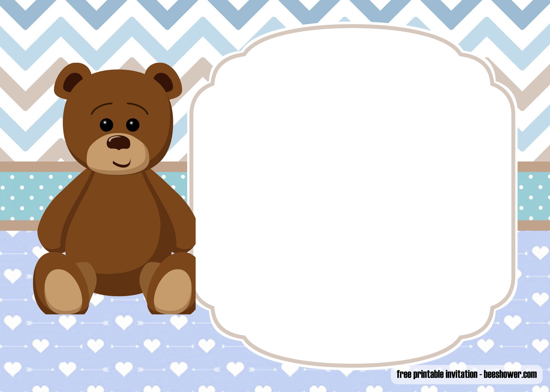 Free Printable Teddy Bear Baby Shower Invitations Template FREE