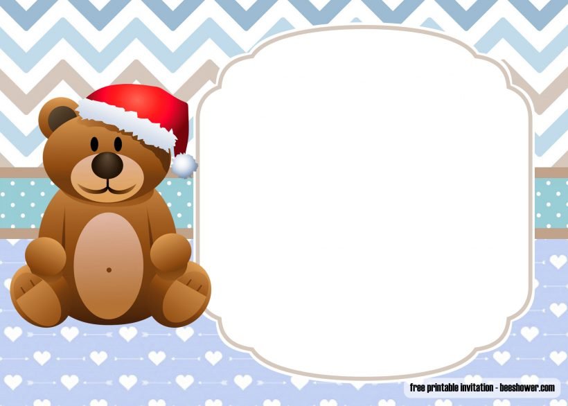 Free Printable Teddy Bear Baby Shower Invitations Template | FREE ...