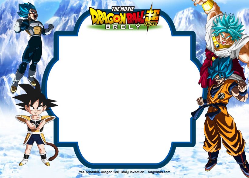 Free Printable Dragon Ball Super Broly Invitation Templates 