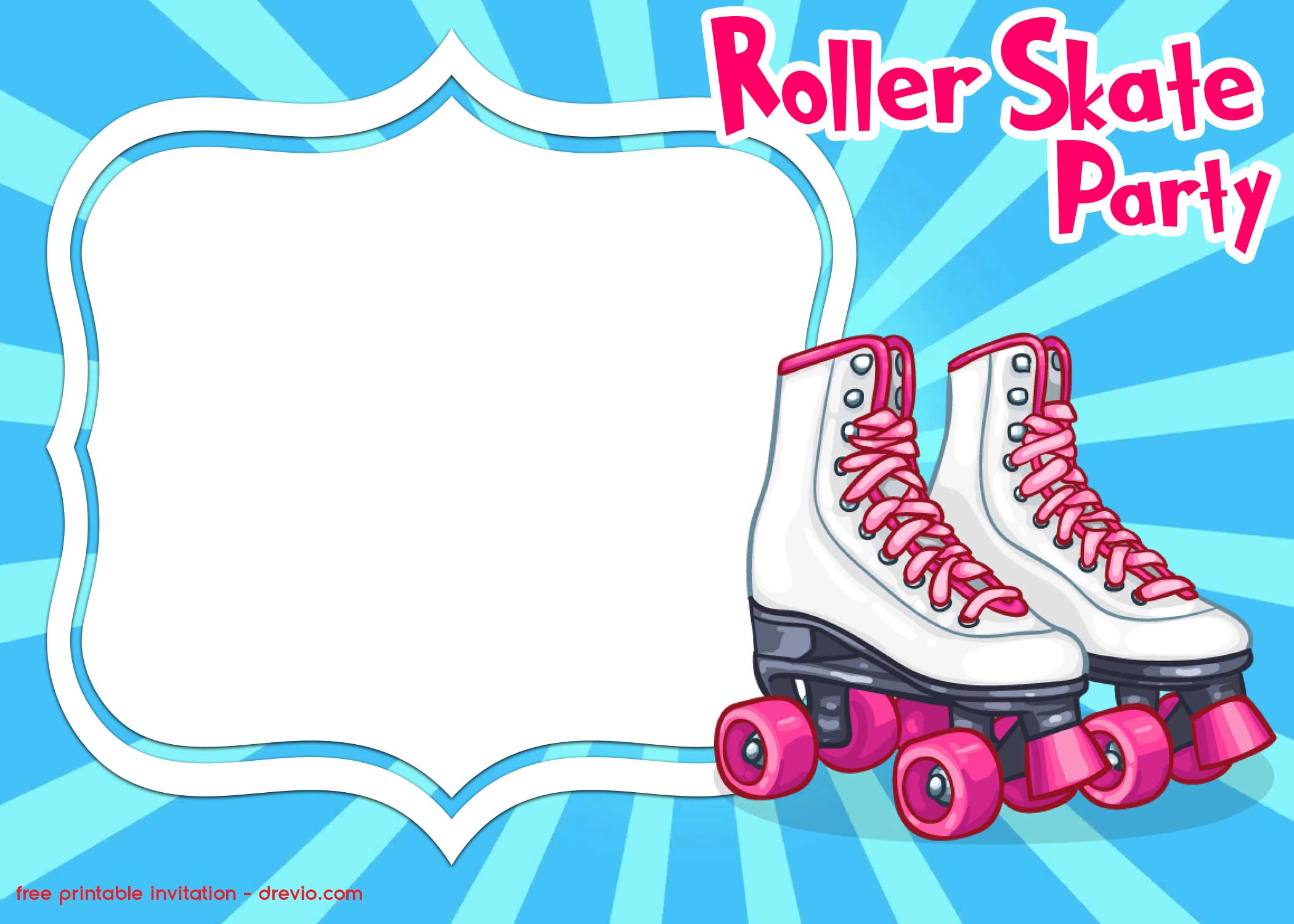 FREE Roller Skating Invitation Templates.