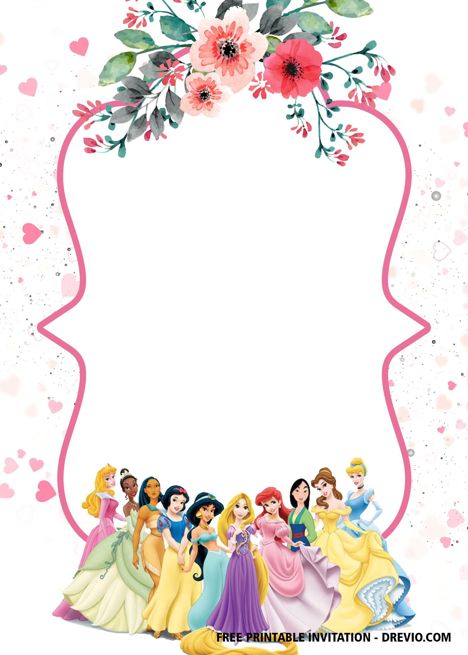 FREE Printable Disney Princesses Invitation Templates FREE Printable