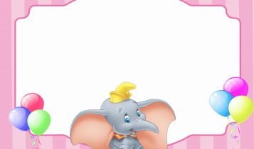 Free Printable Dumbo Templates With Pink Background and Cute Baby Dumpo