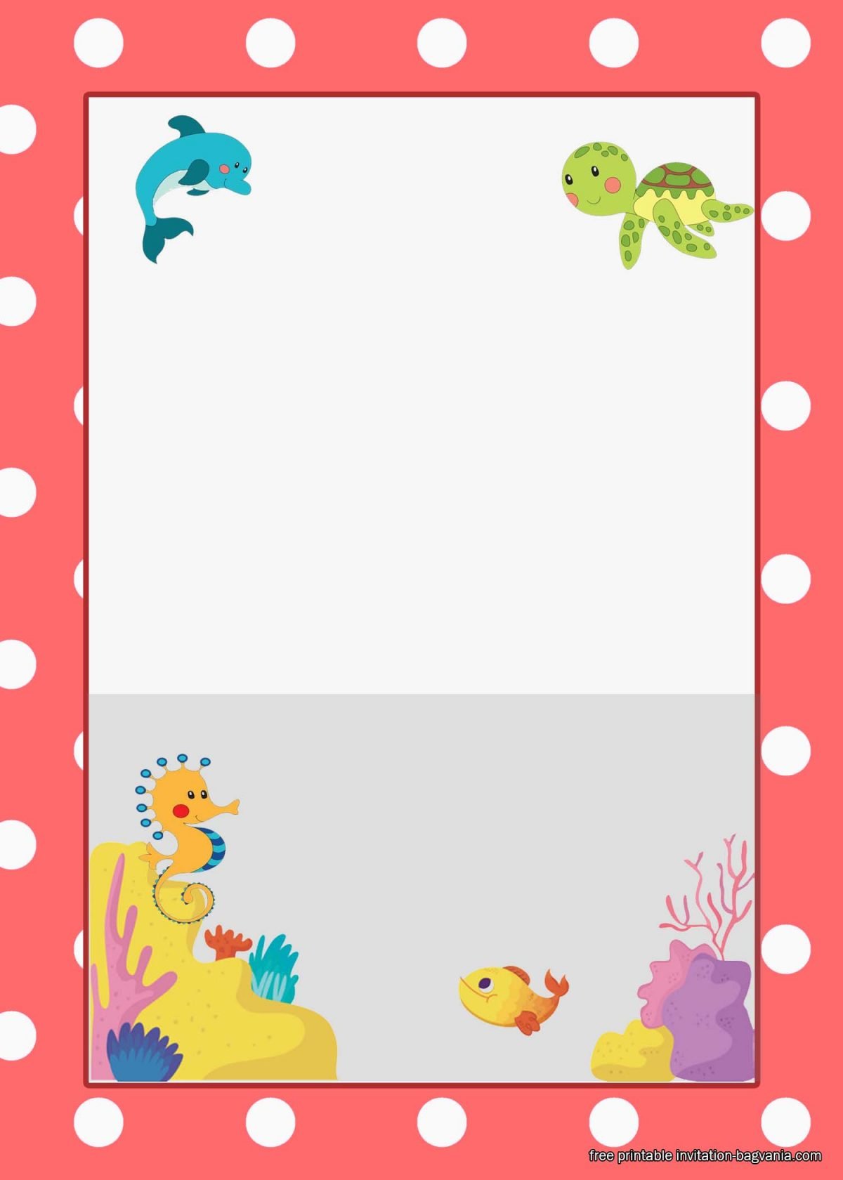 FREE Under the Sea Birthday Invitation Printables | Bagvania