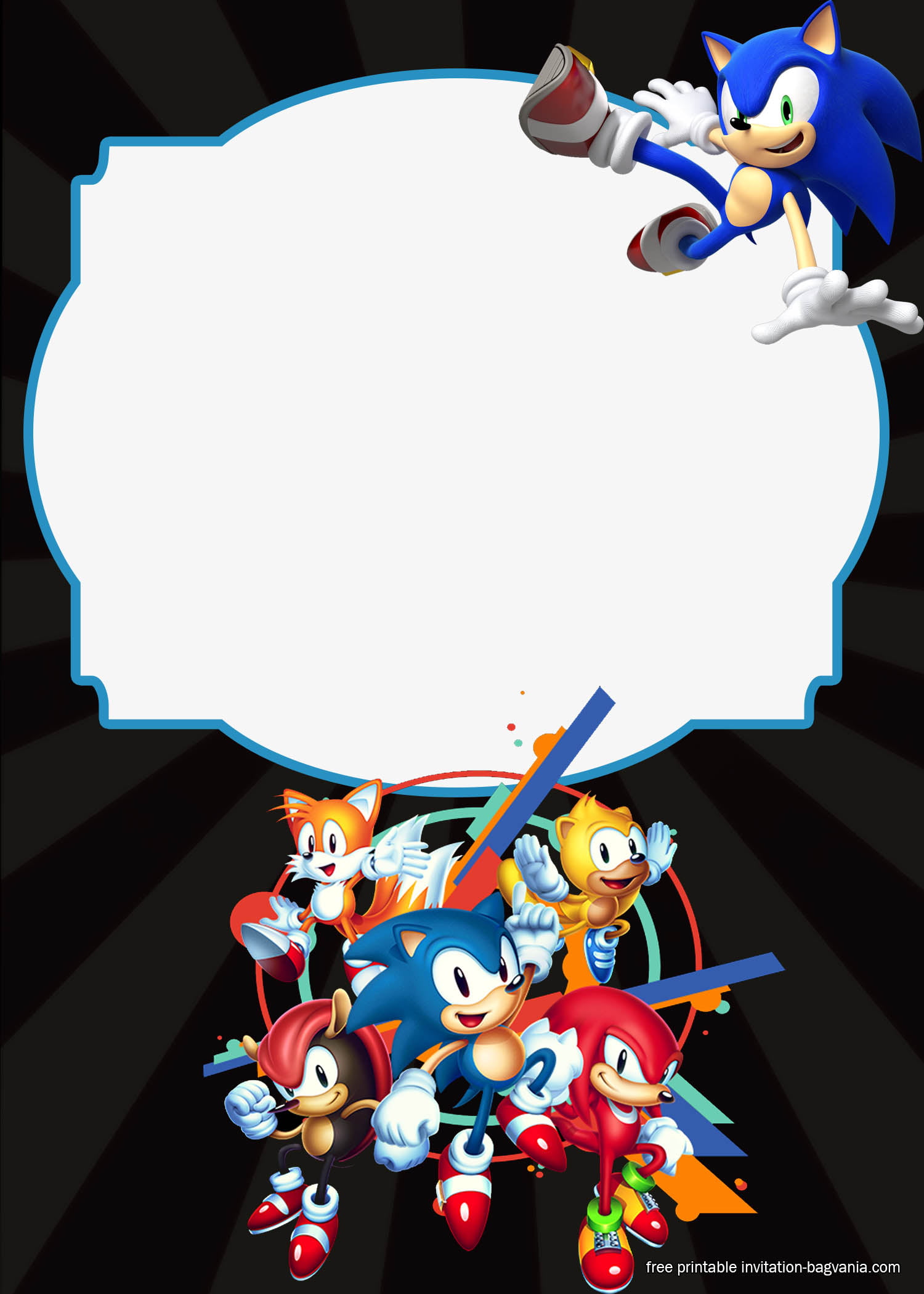 FREE Sonic the Hedgehog Invitation Templates FREE Printable Birthday
