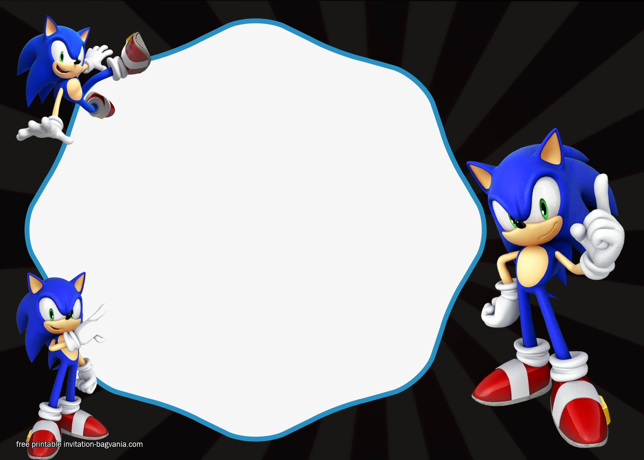 Free Sonic The Hedgehog Invitation Template