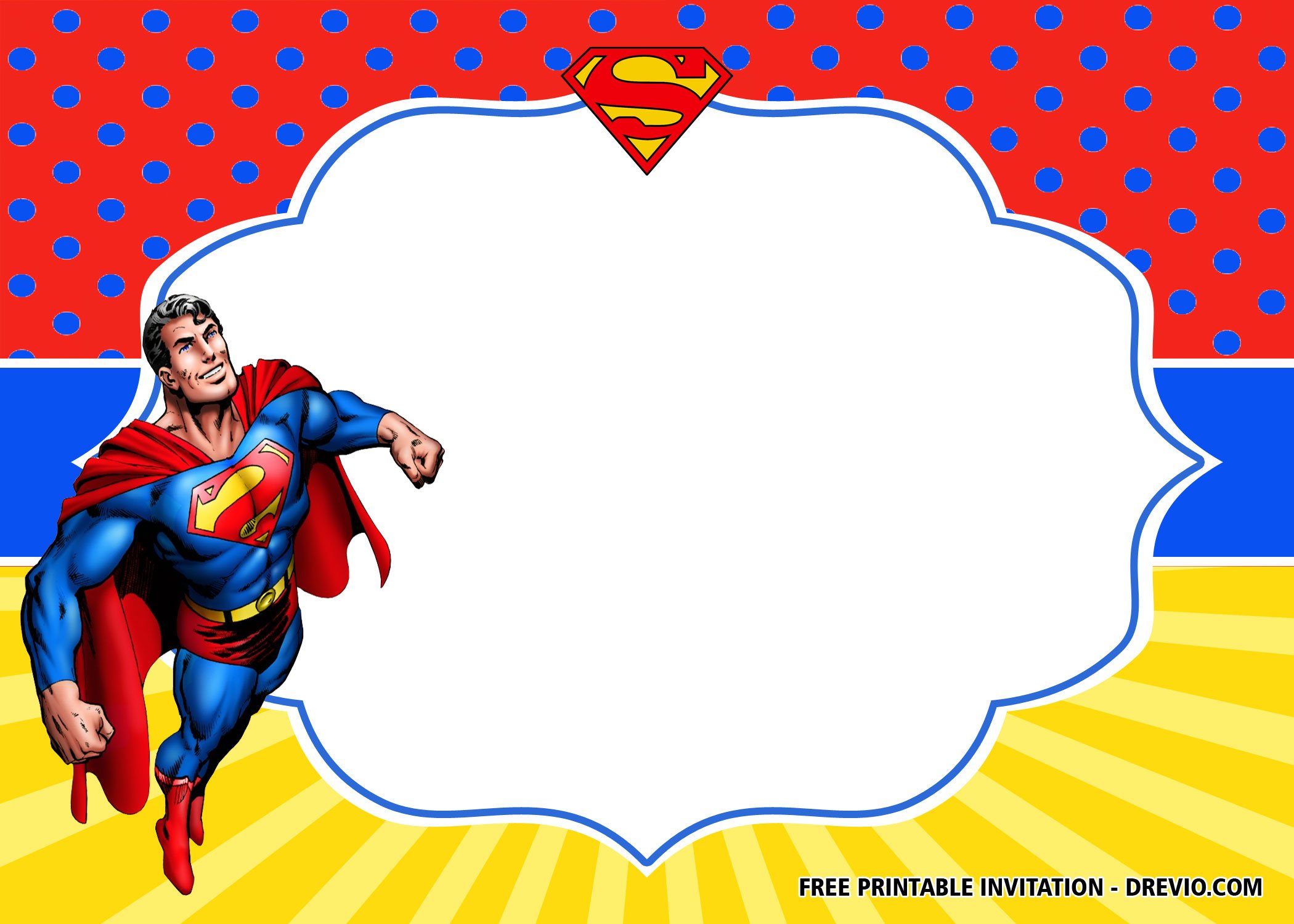 free superhero superman birthday invitation templates | free