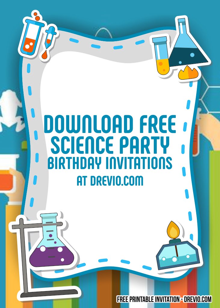 FREE Science Party Birthday Invitation Templates