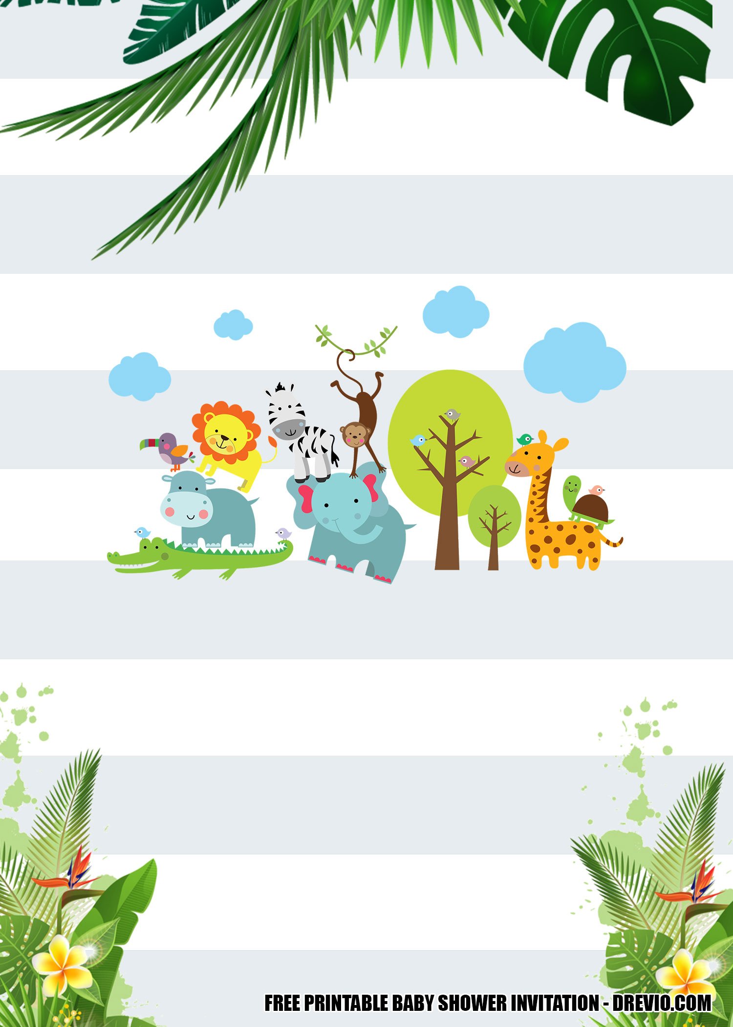 FREE Jungle Baby Shower Invitation Templates | FREE Printable Birthday  Invitation Templates - Bagvania