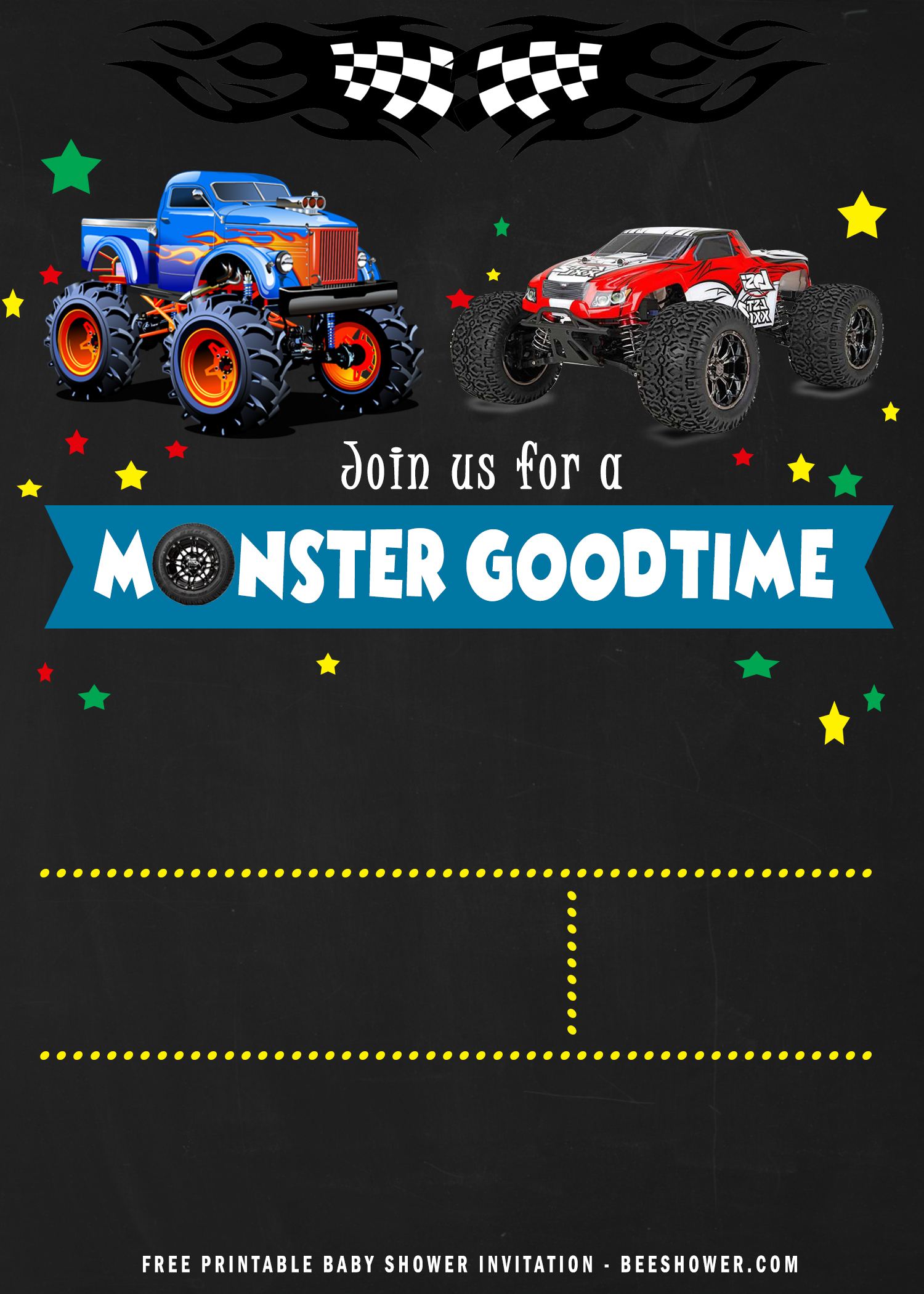 FREE Printable Monster Trucks Birthday Invitation Templates FREE Printable Birthday Invitation