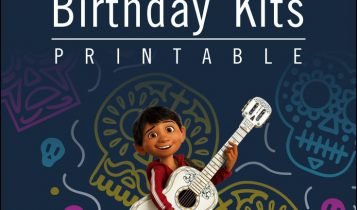 Free Printable Disney Coco Templates With Birthday Party Hat and Bottle Labels