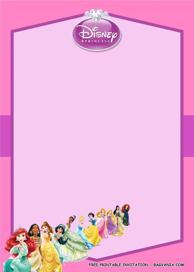 Free Printable Adorable Disney Princess Birthday Party Kits Templates ...