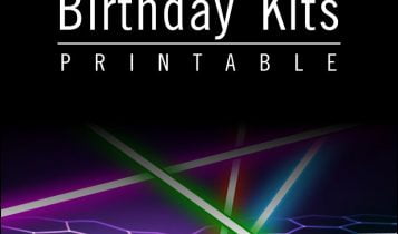Free Printable Laser Tag Party Templates With Light Saber and Birthday Party Hat