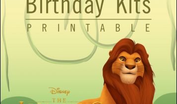 Free Printable Lion King Templates With Birthday Party Hat and Topper