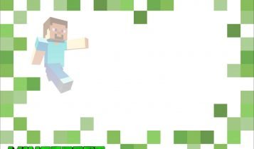 Free Printable Minecraft Templates With Pixel Background and Bottle Labels