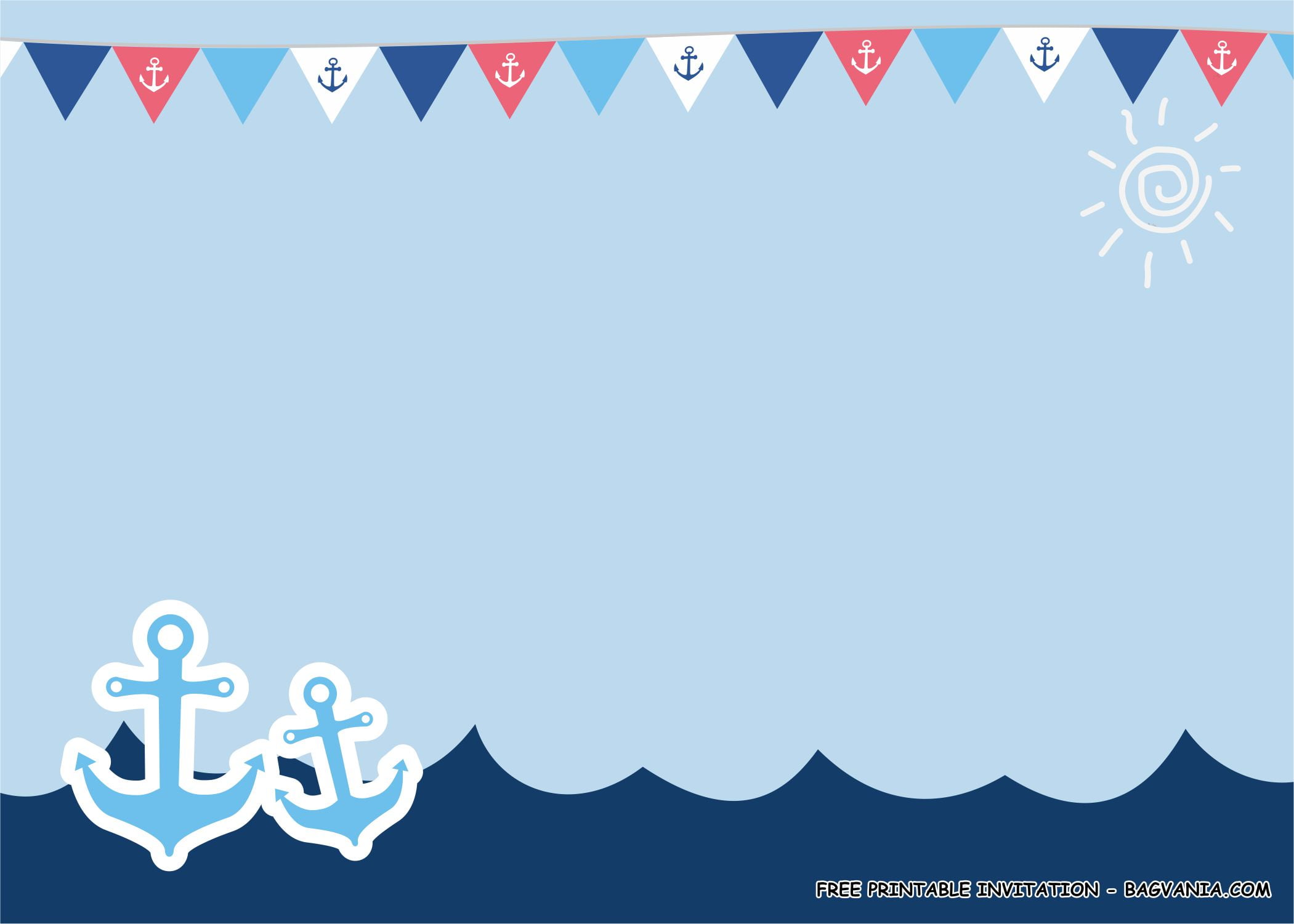 FREE PRINTABLE) – Nautical Birthday Party Kits Template