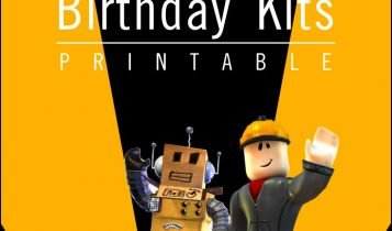 Free Printable Roblox Birthday Party Kits Templates With Black & Yellow Background