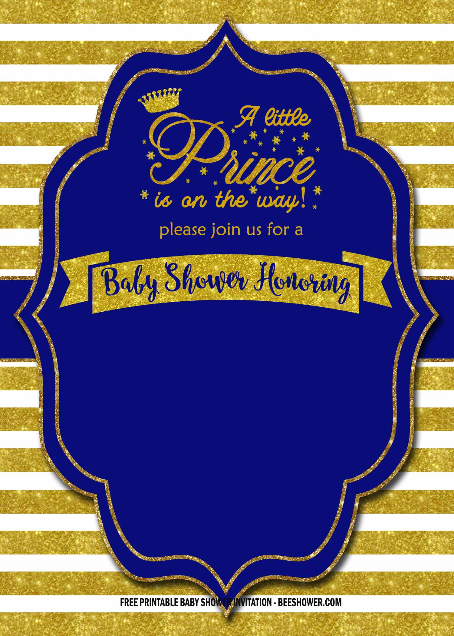 FREE Blue and Gold Royal Party Invitations  FREE Printable