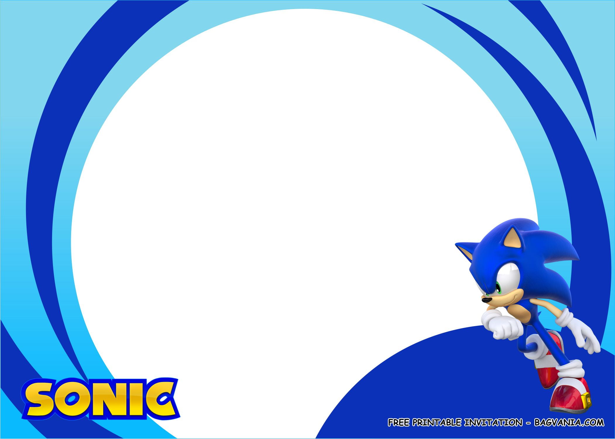 Sonic The Hedgehog Invitation Template