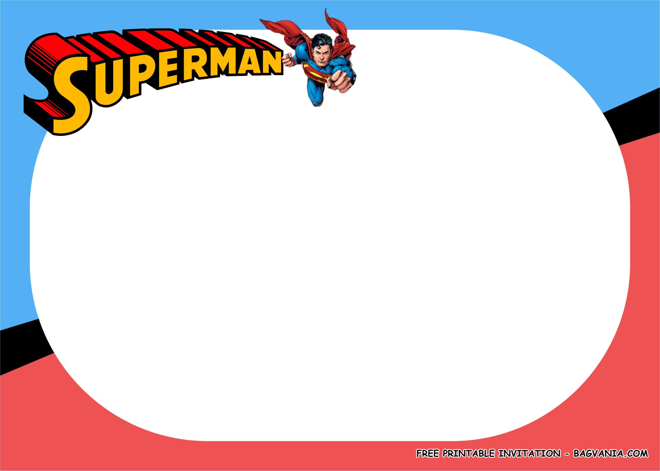 FREE PRINTABLE) – Superman Birthday Party Kits Template  FREE With Superman Birthday Card Template