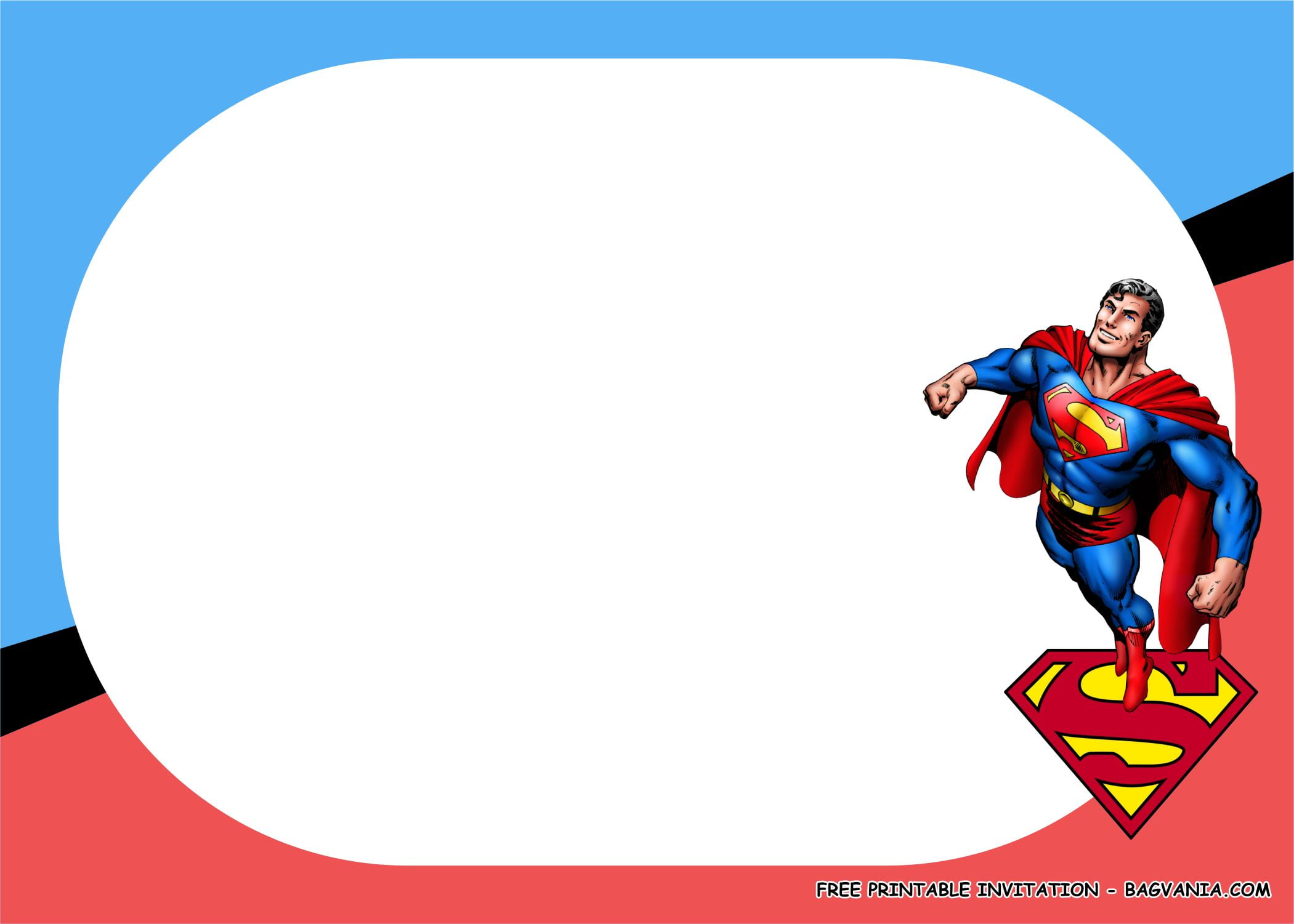 FREE PRINTABLE) – Superman Birthday Party Kits Template  FREE Inside Superman Birthday Card Template