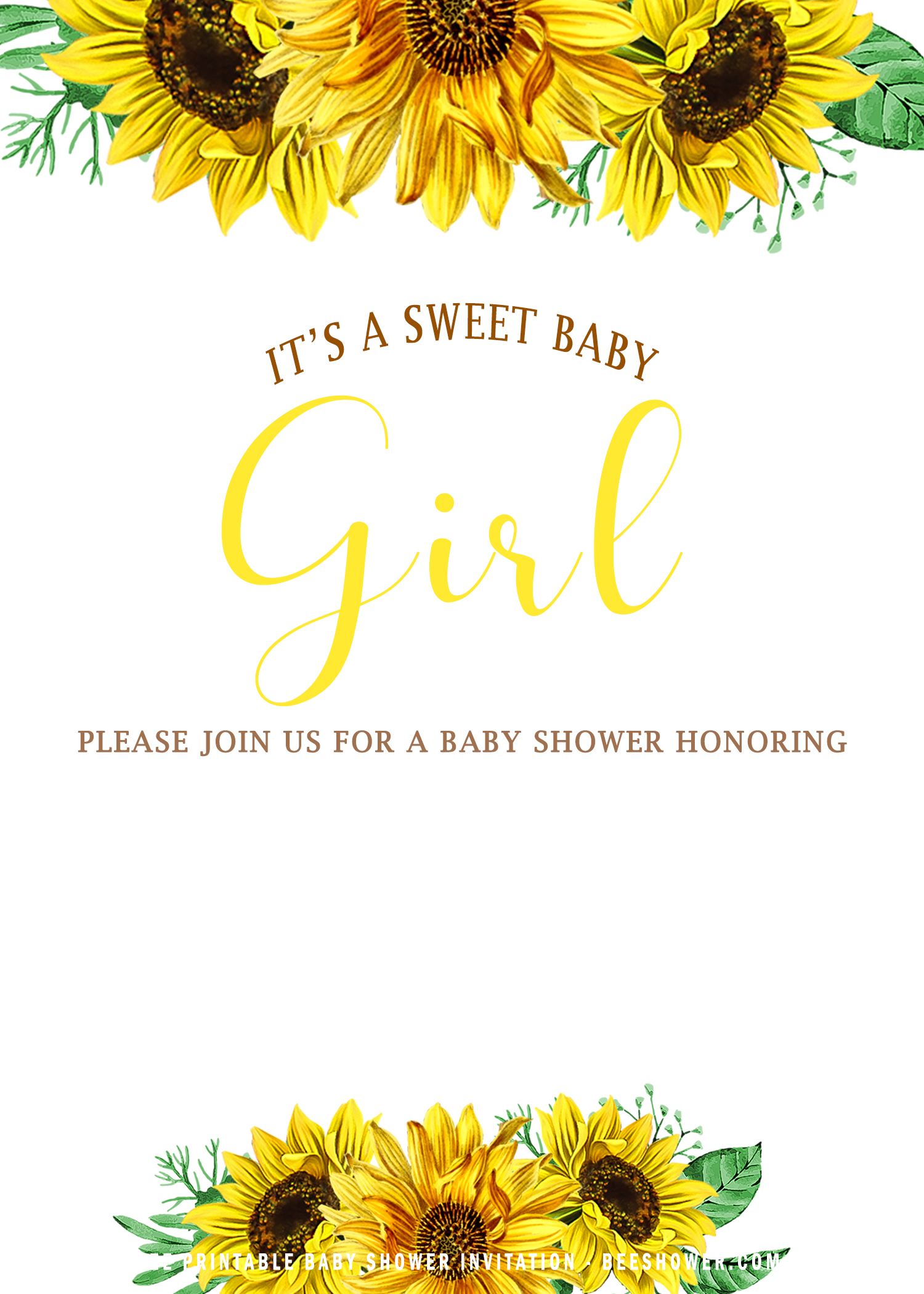 Free Sunflower Baby Girl Invitation Templates Free Printable Birthday Invitation Templates Bagvania