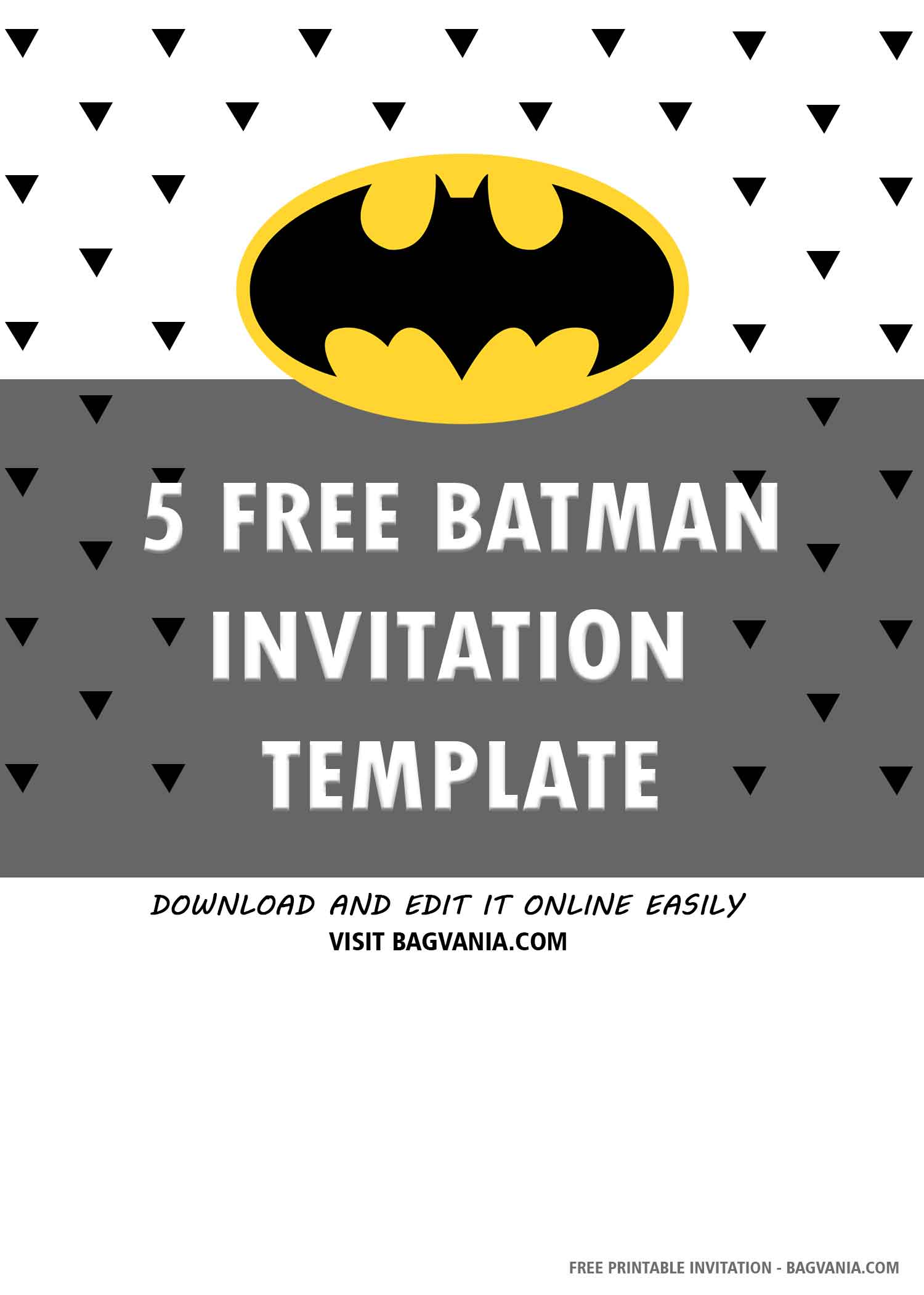 FREE PRINTABLE) – Simple Batman Birthday Invitation Templates Inside Batman Birthday Card Template