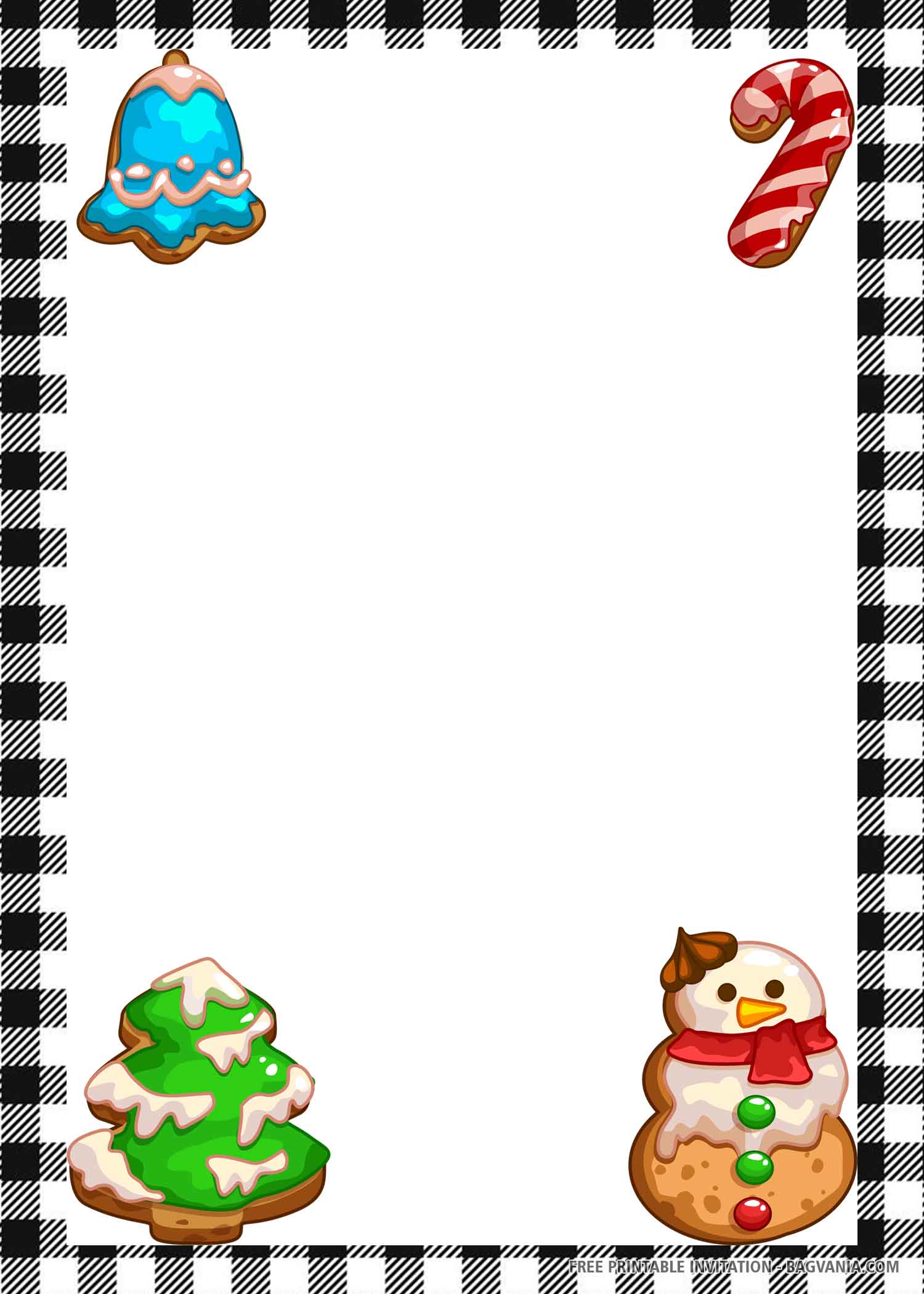FREE Christmas Cookies with Bell, Stick, Pine Tree, and Snowman