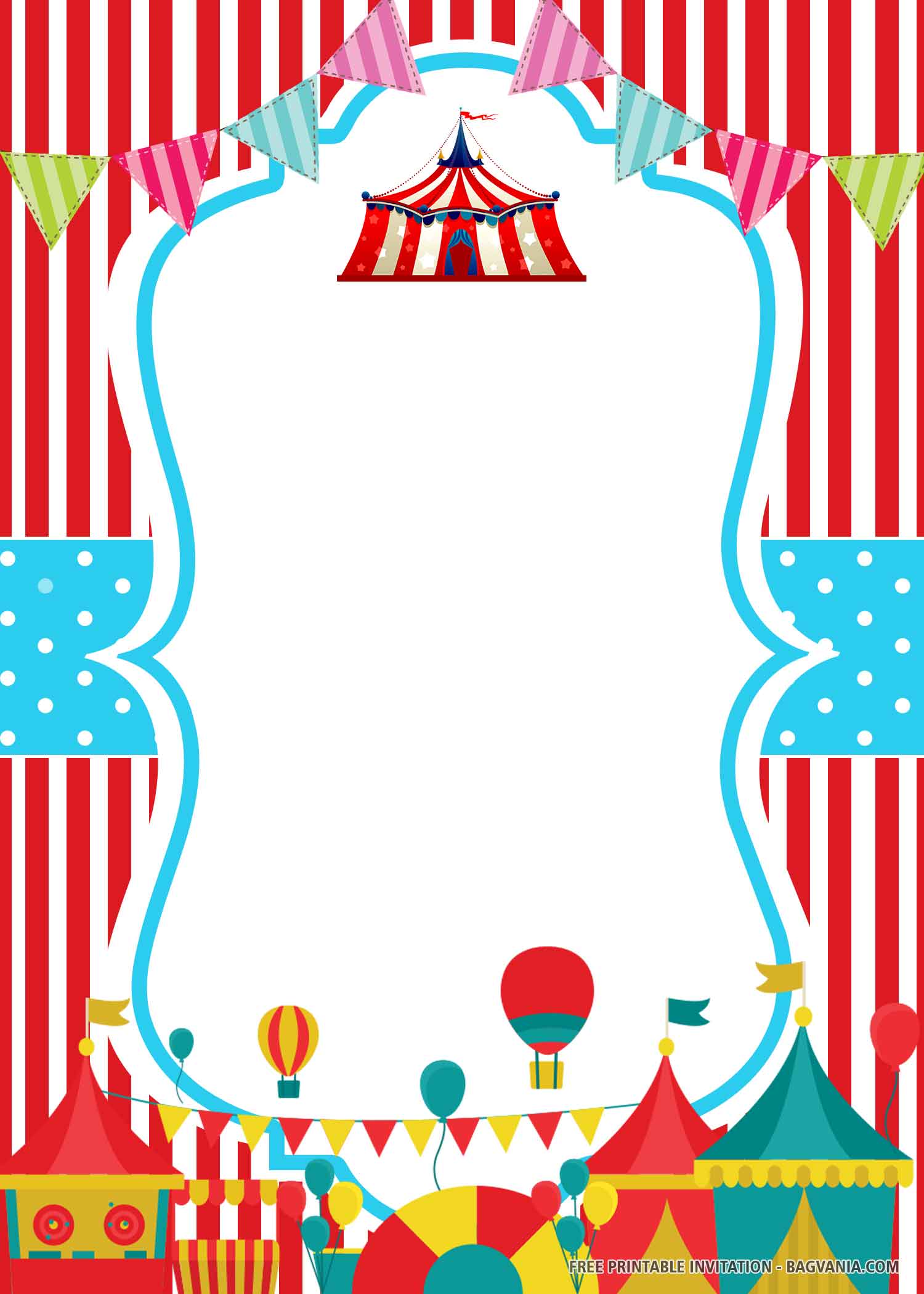 FREE Stripes Circus with Tents, Ribbons, and Air Balloons