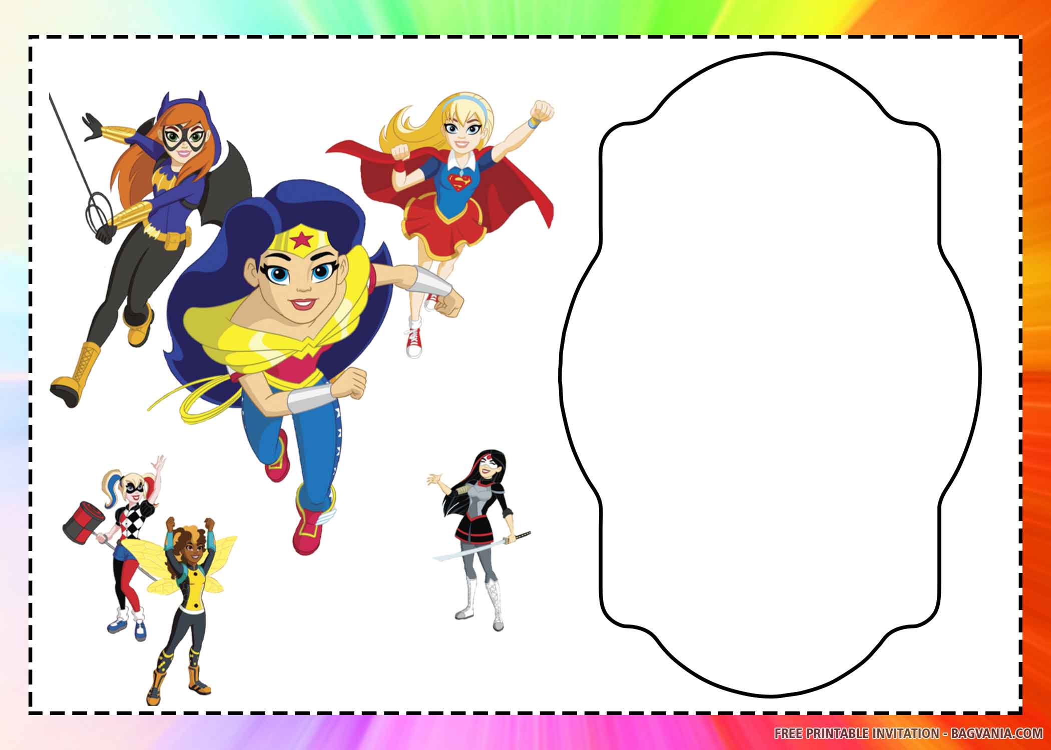 FREE Superhero with 6 superhero girls and weapons