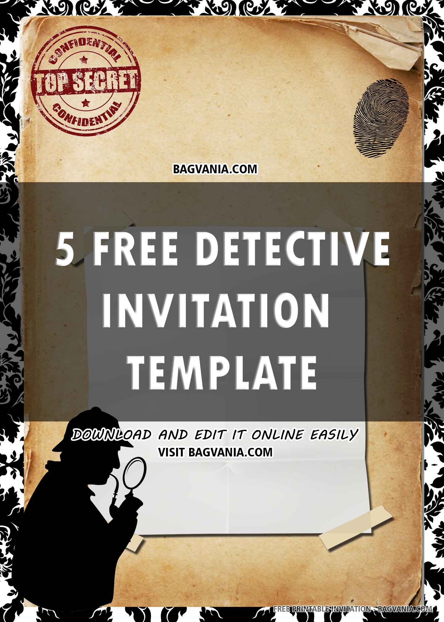 FREE Detective Invitation with Title