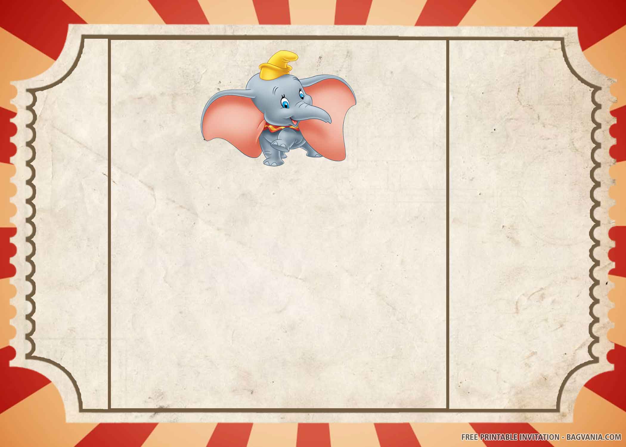 FREE Dumbo Invitation with Large Ears