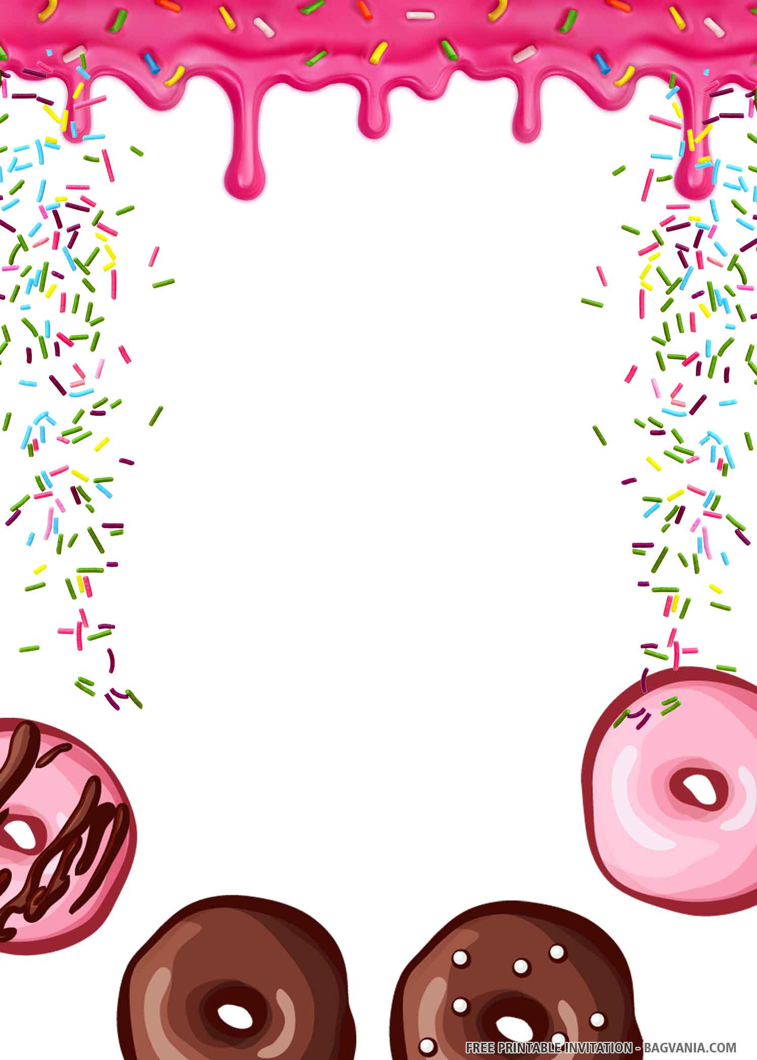 Free Printable Delicious Donuts Birthday Invitation Templates Free Printable Birthday Invitation Templates Bagvania
