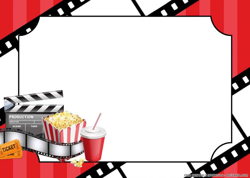 (FREE PRINTABLE) – Happy Movie Party-themed Birthday Invitation ...