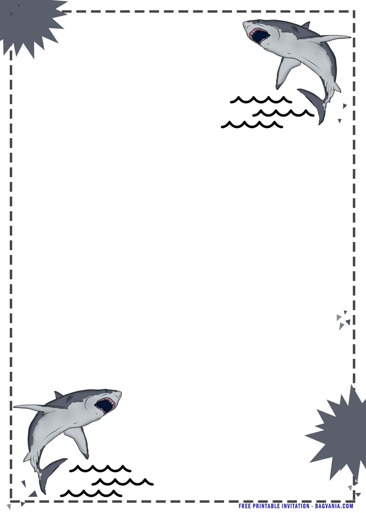 (FREE Printable) – Cute Baby Shark Birthday Invitation Templates | FREE ...