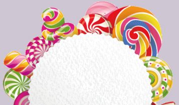 Free Shoppe Templates With Colorful Candies and Pink Background