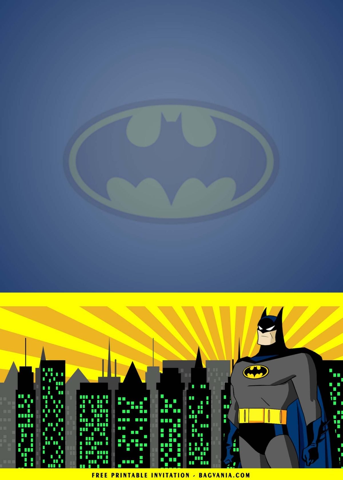 (FREE Printable) - Batman Birthday Party Invitation Templates | Bagvania