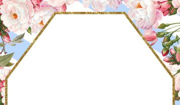 Free Printable Blush Pink Gold Frame Templates With Roses and Photo Frame
