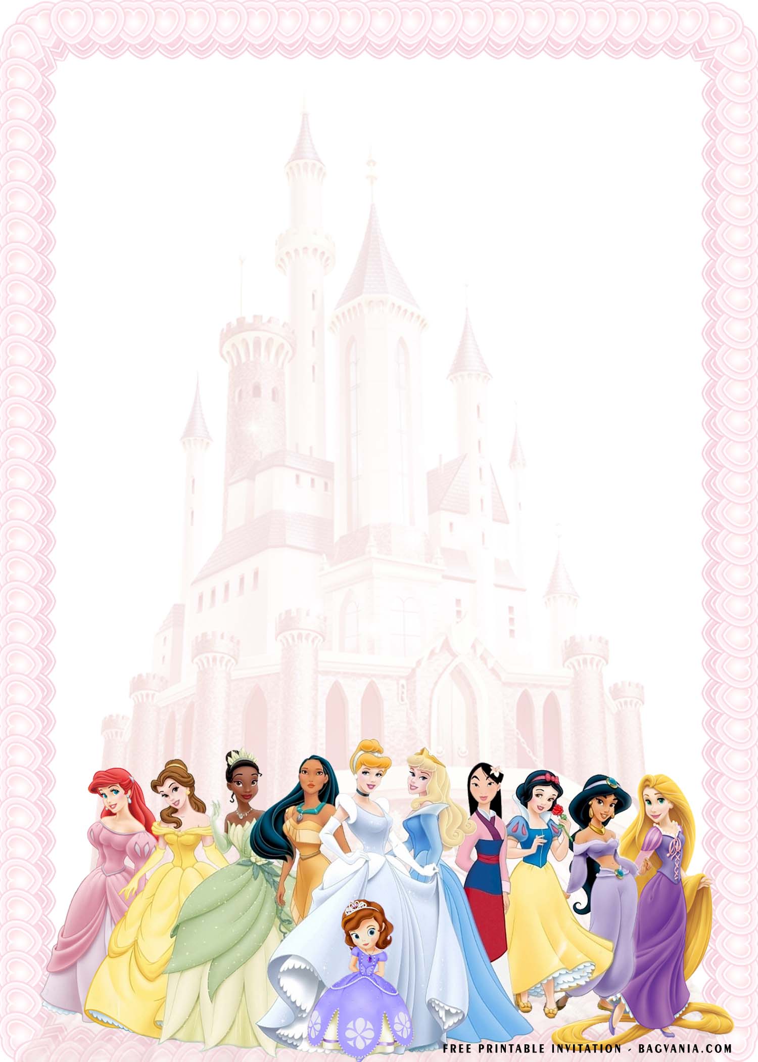 Free Printable Cute Disney Princess Birthday Invitation Templates Free Printable Birthday Invitation Templates Bagvania