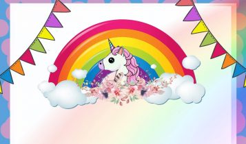 Free Printable Magical Unicorn Templates With Rainbow and Fluffy Clouds