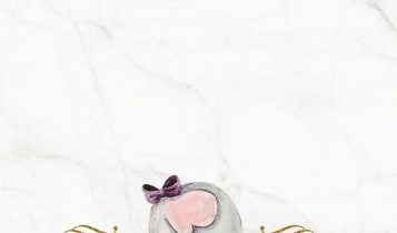 Free Pink Baby Elephant Templates With Marble Background