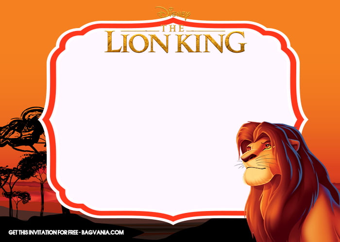 Free Printable Lion King Birthday Invitation Templates With Silhouette Background 