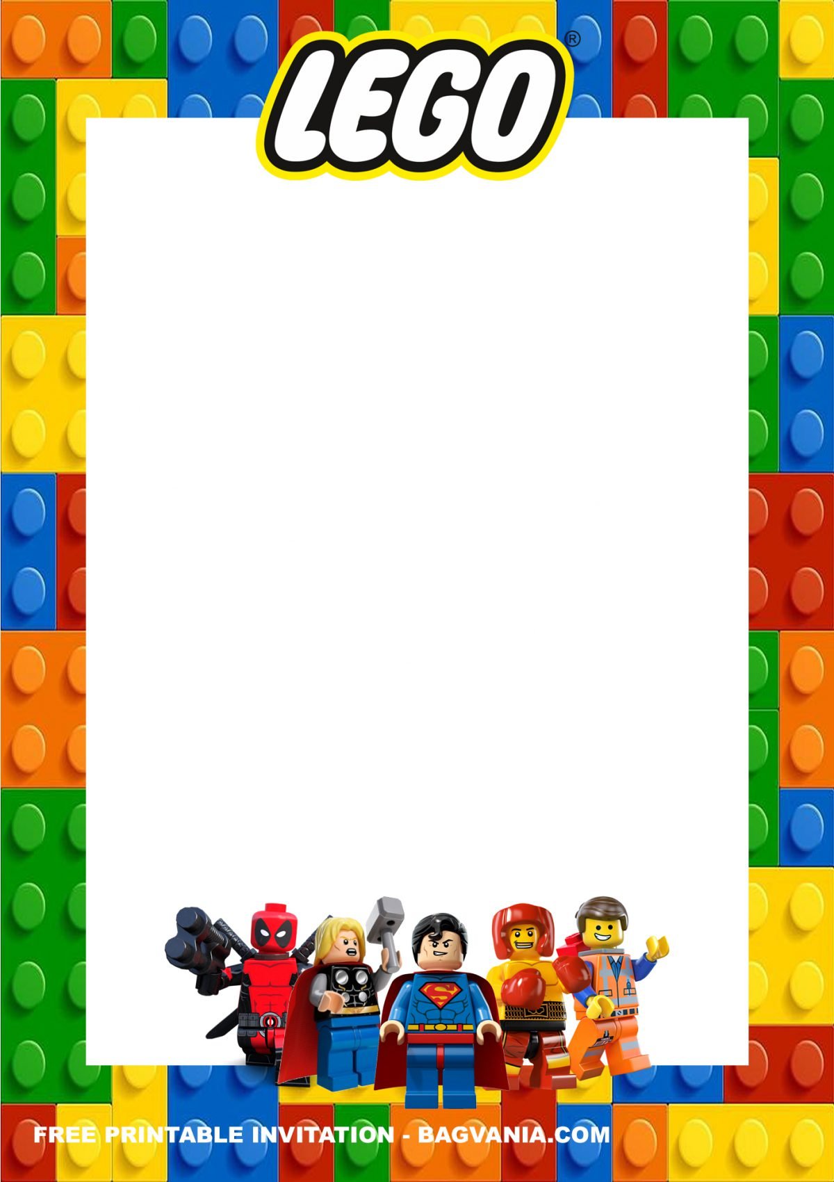  FREE Printable Lego Superheroes Birthday Invitation Templates FREE Printable Birthday 