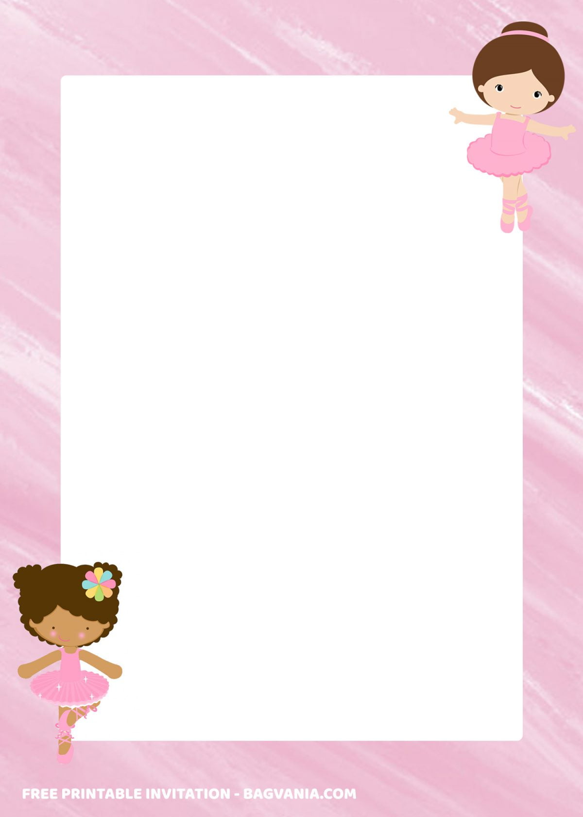 Free Printable Pink Ballerina Baby Shower Invitation Templates With Portrait Design and Cute Little Ballerina